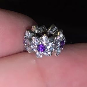Beautiful Purple and Silver Pandora Charm